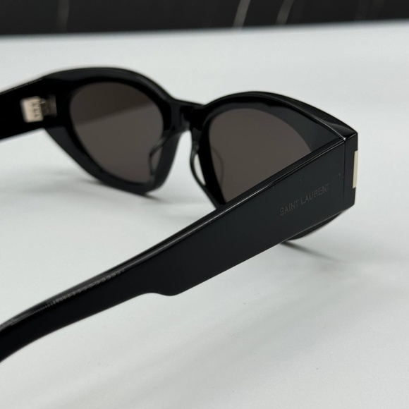 NEW SL638 001 SAINT LAURENT BLACK CAT EYE SL 638 001 WOMEN SUNGLASSES - Picture 8 of 11